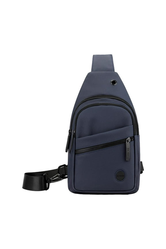 Men'S High-End Bag Chest Bag with Headphone Port Removable Buckle Side Bag Travel Outdoor