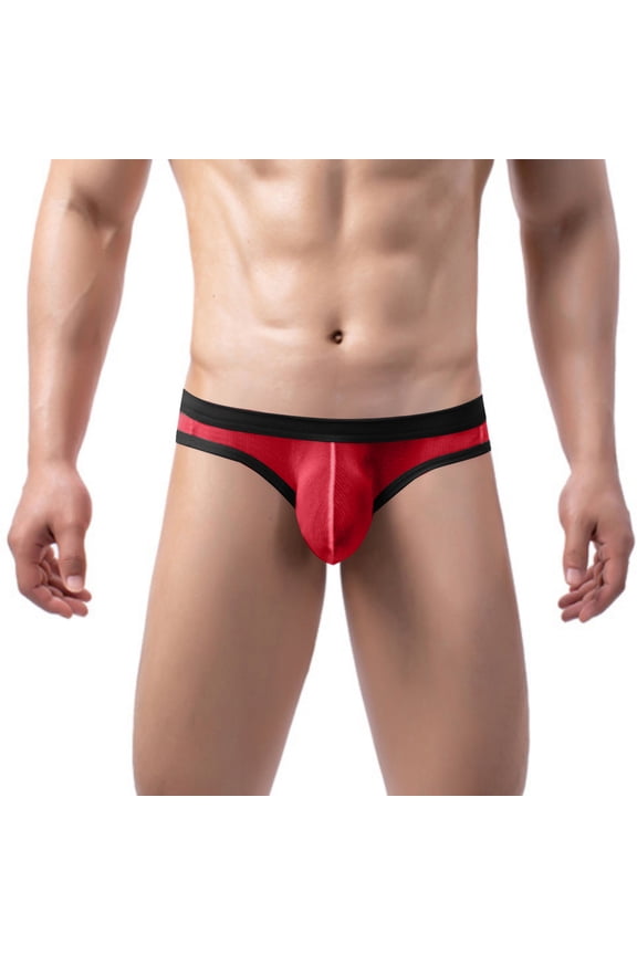 Mens G String, Mens Underwear, Ice Silk Mesh Breathable Alluring Delicate G String Novelty Stretchy Red XL