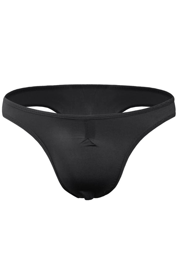 Mens G String, Mens Underwear, Novelty Semi Sheer Ice Silk G String Black Free Size