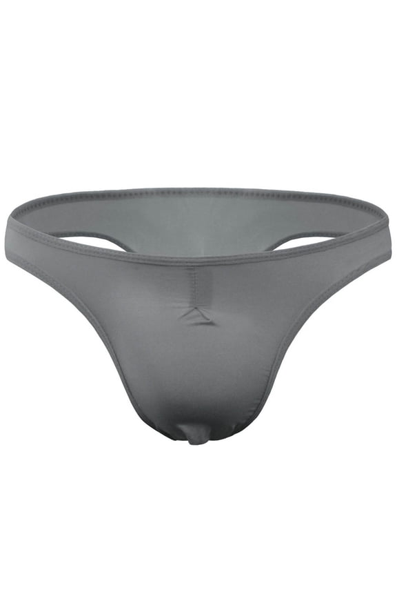 Mens G String, Mens Underwear, Novelty Semi Sheer Ice Silk G String Gray Free Size