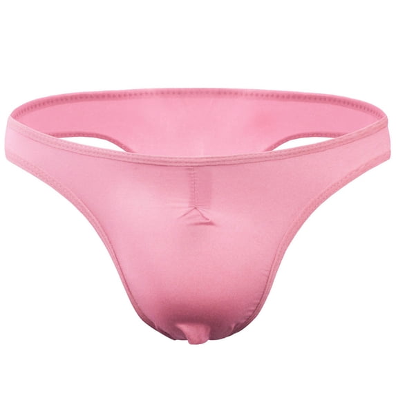 Nilvkv Mens G String, Mens Underwear, Novelty Semi Sheer Ice Silk G String Pink Free Size