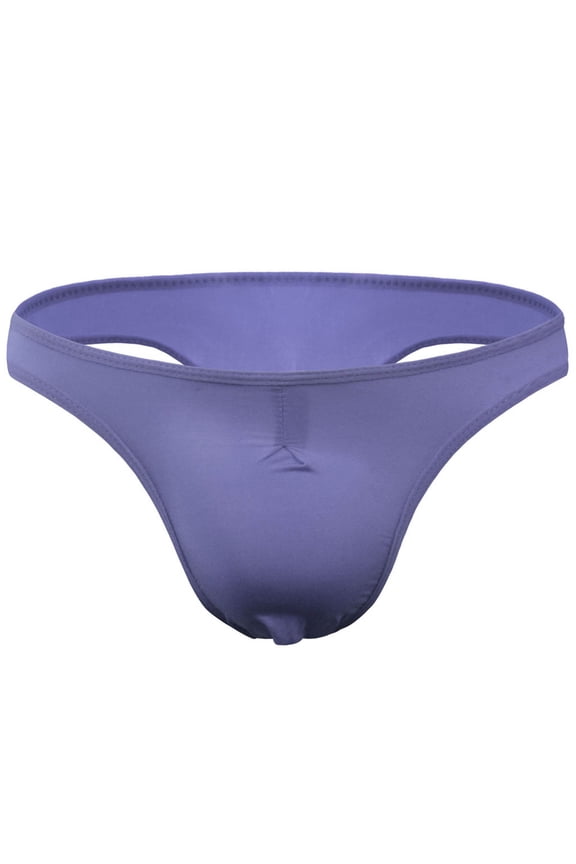 Mens G String, Mens Underwear, Novelty Semi Sheer Ice Silk G String Purple Free Size