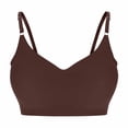 thumbnail image 1 of Nilvkv Minimizer Bras for Women, Sports Bra, Solid Seamless Wide Strap Wireless Push Up Active Open Back Minimizer Bra Brown 32AB, 1 of 3