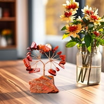 Nilvkv Natural Colorful Crystal Stone Crushed Stone Wealth Tree Handwoven Amethyst Base Money Tree Home Decoration, Decoration Ornaments, Home Decor