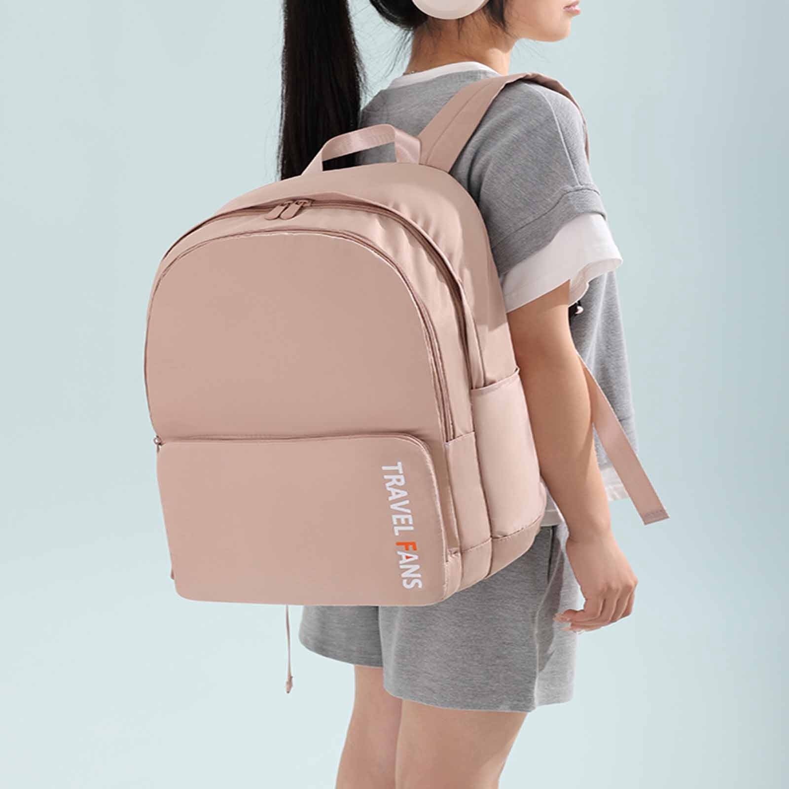 Nilvkv New Light Fashion Double Folding Backpack Large Capacity Student ...
