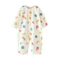 thumbnail image 1 of Nilvkv Newborn Onesies, Newborn Sleepers, Toddler Print Long Sleeve Romper Soft Cotton Lightweight Breathable Summer One-Piece White 12-24 Months, 1 of 3