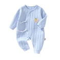 thumbnail image 1 of Nilvkv Newborn Onesies, Newborn Sleepers, Toddler Bear Face Print Long Sleeve Cotton Romper Soft Fall Winter Blue 0-4 Months, 1 of 5