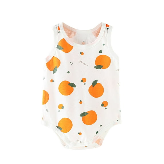 Nilvkv Newborn Onesies, Newborn Sleepers, Toddler Creative Print Sleeveless Romper Lightweight Summer White 6-9 months