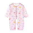 thumbnail image 1 of Nilvkv Newborn Onesies, Newborn Sleepers, Toddler Fish Print Long Sleeve Snap Crotch Romper Breathable Summer Pink 0-3 Months, 1 of 3