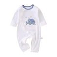 thumbnail image 1 of Nilvkv Newborn Onesies, Newborn Sleepers, Toddler Soft Cotton Round Neck Long Sleeve Footed Sleeper Seamless Lightweight Summer White 1-3 Months, 1 of 7