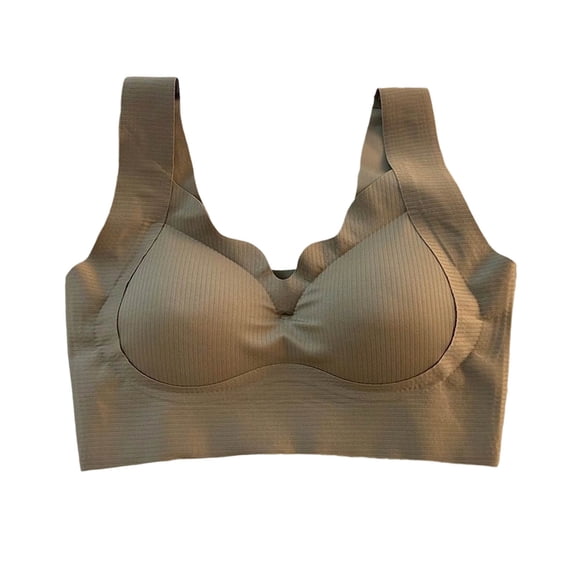 Nilvkv No Underwire Bras for Women, Bras for Women, Solid Wireless Push Up Breathable Stretchy Wide Strap Bra Green 38BC