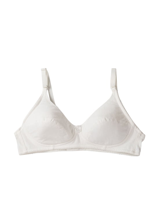 No Underwire Bras for Women, Push Up Bra, Solid Wireless Back Hook Backless Seamless Push Up Open Back Everyday Bra White 42BC