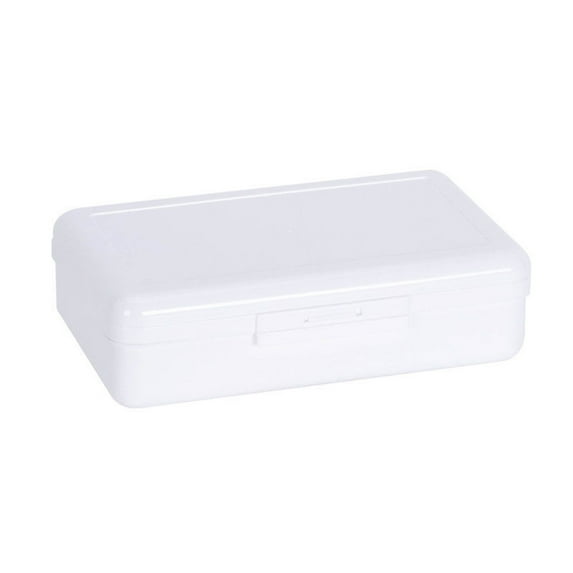 Nilvkv Plastic Pencil Box Large Capacity Pencil Boxes Clear Boxes with Snap-Tight Lid Stackable and Stylish Office Supplies Storage Organizer Box