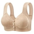 thumbnail image 1 of Nilvkv Plus Size Bras, Front Closure Bras for Women, Plus Size Lace Front Closure Thin Mesh Breathable Comfort Wireless Everyday Bra Beige 38BCD, 1 of 5
