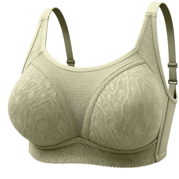 Nilvkv Plus Size Bras, Minimizer Bras for Women, Plus Size Wireless Thin Push Up Comfort Shaping Mature Maternity Anti Sag Intimate Green 40BC
