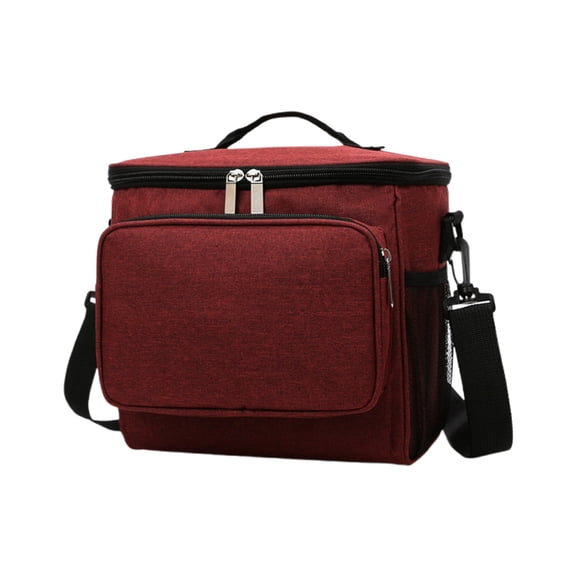 Nilvkv Portable Lunch Bag Thickened Waterproof Shoulder Crossbody Large Ice Bag Outdoor Picnic Bag(9.45x8.27x8.66in)