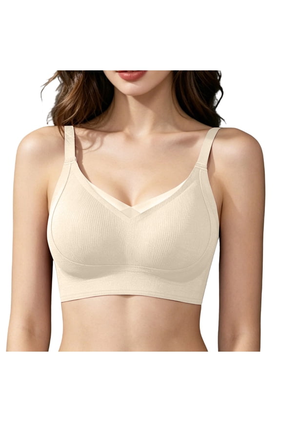 Posture Support Bra, Push Up Bra, Anti Gravity Warm Seamless Lift Push Up Fixed Cup Comfort Open Back Intimate White 32ABC