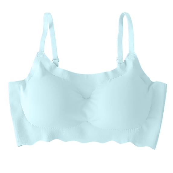 Nilvkv Posture Support Bra, Push Up Bra, Solid Wireless Lift Push Up Side Support Anti Sag Everyday Bra Blue 34AB