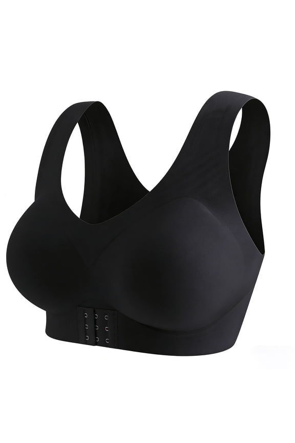Posture Support Bra, Seamless Bras for Women, Posture Corrector Shaping Seamless Push Up Anti Sag Support Active Open Back Intimate Black 38BC