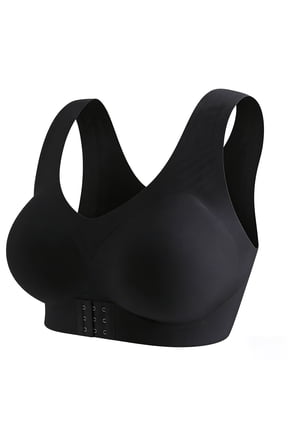 Posture Support Bra, Seamless Bras for Women, Posture Corrector Shaping Seamless Push Up Anti Sag Support Active Open Back Intimate Black 38BC
