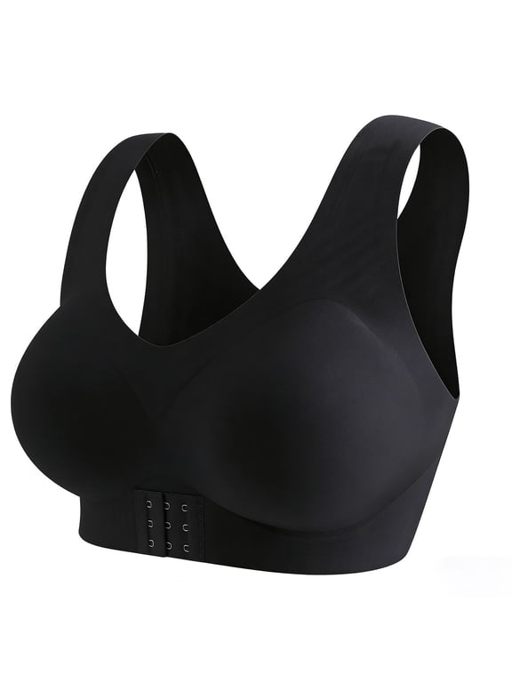 Posture Support Bra, Seamless Bras for Women, Posture Corrector Shaping Seamless Push Up Anti Sag Support Active Open Back Intimate Black 38BC