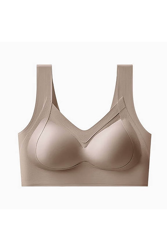 Posture Support Bra, Wireless Bras with Support and Lift, Seamless Open Back Lift Anti Sag Push Up Wireless Sleep Intimate Gray 36BC