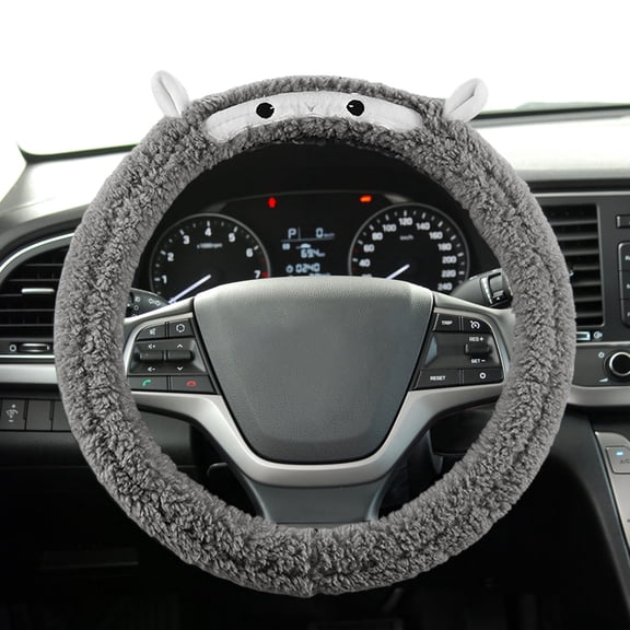 Nilvkv Premium Faux Mink Steering Wheel Cover Winter Warm Soft Grip Universal Fit for Cars SUVs Trucks 15 Inches
