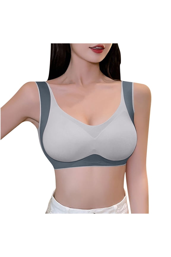 Push Up Bra No Underwire, Bras for Women, Molded Cup Enhancer Wireless Push Up Enhancer Seamless Anti Sag Intimate Gray 32AB