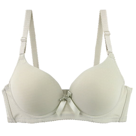 Nilvkv Push Up Bra No Underwire, Everyday Bras, Regular Strap Wireless Smooth Bow Deep Plunge Push Up Everyday Bra Green 42BCD
