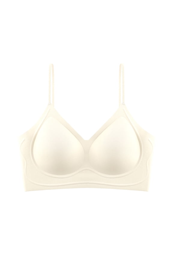 Racerback Bras for Women, Bras for Women, Solid Spaghetti Strap Comfort Lift Breathable Open Back Everyday Intimate White 34AB