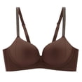 thumbnail image 1 of Nilvkv Racerback Bras for Women, Push Up Bra, Solid Thin Strap Back Hook Breathable Push Up Open Back Everyday Bra Brown 34ABC, 1 of 6