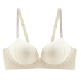 thumbnail image 1 of Nilvkv Racerback Bras for Women, Push Up Bra, Solid Thin Strap Back Hook Breathable Push Up Open Back Everyday Bra White 36ABC, 1 of 6