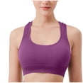 thumbnail image 1 of Nilvkv Racerback Bras for Women, Sports Bra, Fashion Solid Halter Seamless Open Back Push Up Yoga Shaping Side Support Active Bra Purple 34ABC, 1 of 4