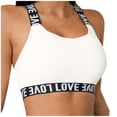 thumbnail image 1 of Nilvkv Racerback Bras for Women, Sports Bras for Women, Crisscross Strap Wireless Letter Webbing Open Back Active Bra White 42BC, 1 of 5