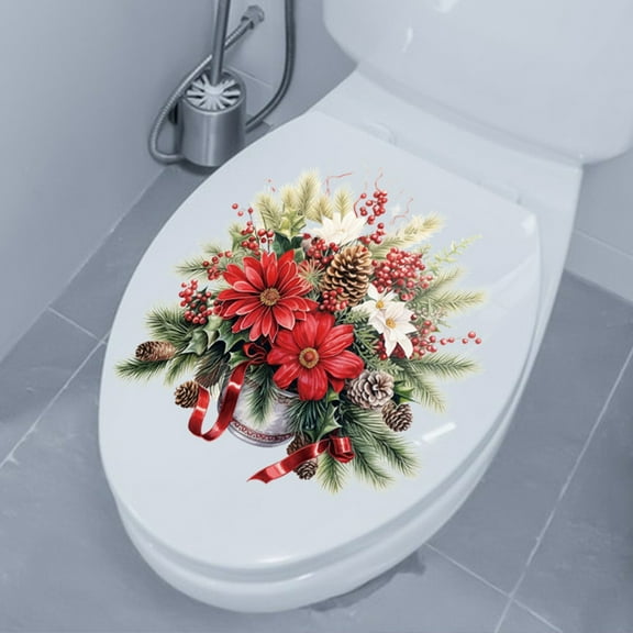 Nilvkv Red Floral Wall Sticker Bedroom Door Bedside Table Background Decoration Self Adhesive Sticker Bathroom 10.8x10.8in, Holiday Supplies, Home Decor