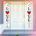 thumbnail image 1 of Nilvkv Romantic Red Valentine's Day Door Couplets and Banner Set - Non-Woven Fabric Hanging Decor for Festival Party Home Decorations, 1 of 6