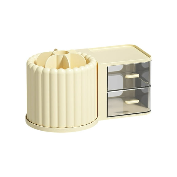 Nilvkv Rotating Makeup Organizer Countertop-Large Cosmetic Organizer Countertop-Bathroom Cosmetic Storage with Brush- Vanity Make Up Organizer Caddy