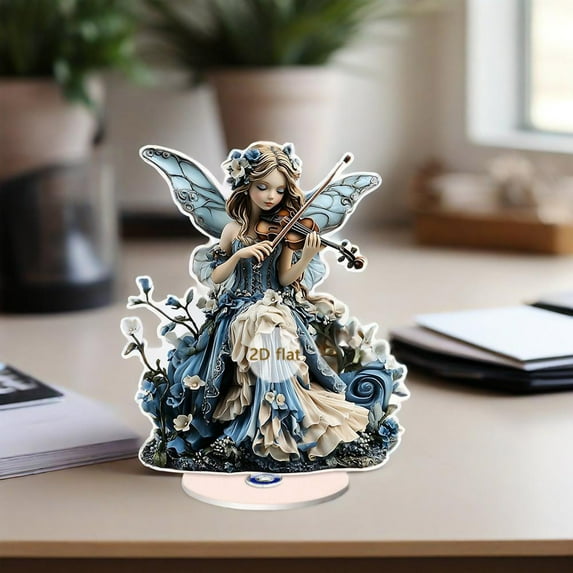 Nilvkv Rotating Music Angel Acrylic for Desk Display to Enjoy Kinetic Art, Decoration Ornaments