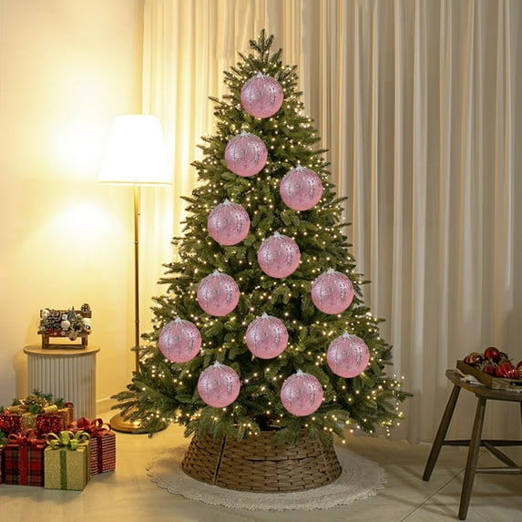 Nilvkv Round Solid Color 8cm Christmas Ball Christmas Scene Decoration Christmas Tree Hanging Decorations Exquisite Christmas Ball, Christmas Tree