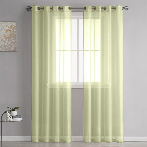 Nilvkv Semi Sheer Curtains for Bedroom Vertical Window Curtains Drapes with Light Through for Living Room(39.37x98.43in)