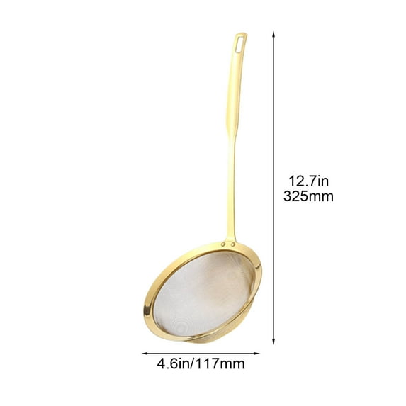 Nilvkv Serving Spoons Stainless Steel Oil Colander Spoon Multi-functional Filter Spoon Stainless Steel Fine Mesh Wire Oil Skimmer Strainer Net