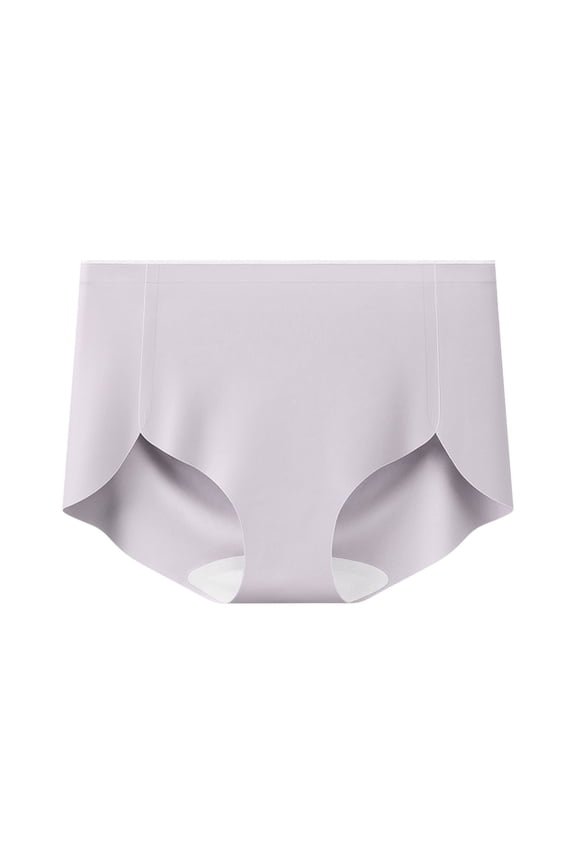 No Show Underwear for Women, Seamless Underwear for Women, 3D Seamless Invisible Ice Silk Wide Crotch Anti Wedgie Mid Rise Anti Roll Brief Purple L