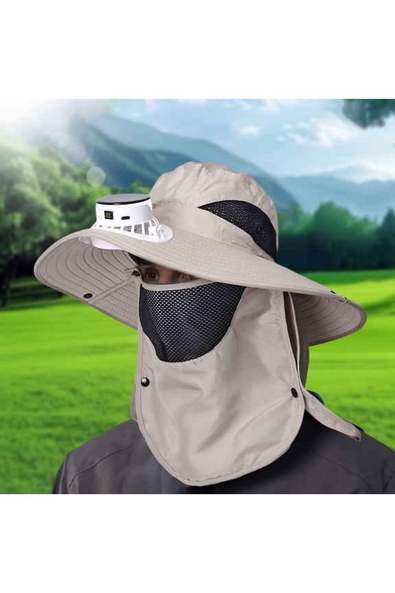 Solar-Powered Mini Fan with Usb Rechargeable Battery Strong Airflow Sun Hat for Men Summer Outdoor Hiking Fisherman