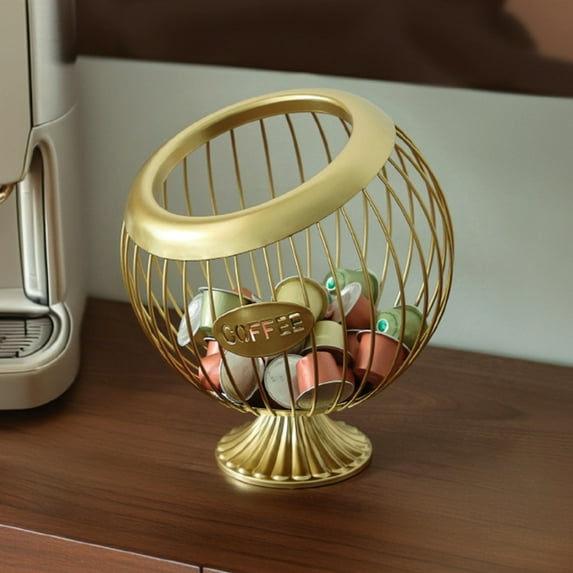 Nilvkv Spherical Iron Fruit Basket Coffee Capsule Storage Basket Snack Rack Candy Basket Fruit Tray Storage Rack Desktop Decoration for Home Living Room Coffee Table Snack Dried Fruit Candy Storage