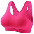 thumbnail image 1 of Nilvkv Sports Bra with Sewn In Pads, Racerback Bras for Women, Active One Piece Fixed Cup Anti Shake Push Up Yoga Cami Spaghetti Strap Open Back Bra Pink 34BCD, 1 of 2