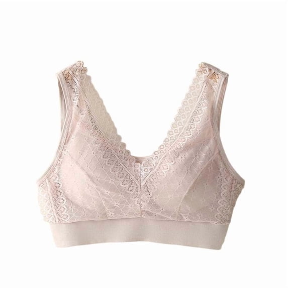 Nilvkv Sports Bra with Sewn In Pads, Posture Support Bra, Plus Size Lift Comfort Seamless Push Up Air Fixed Cup Active Intimate Pink 40BC