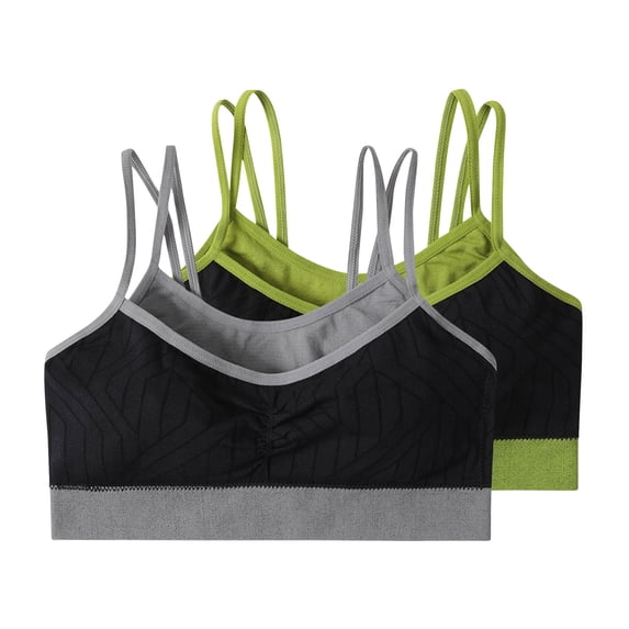 Nilvkv Sports Bra with Sewn In Pads, Sports Bras for Women, Plus Size 2 Pack Stretchy Breathable Cami Sports Bra Gray 38BC