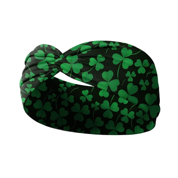 Nilvkv St.Patrick's Day Hair Headband Irish Shamrock Print Elastic Sports Yoga Accessories for Women