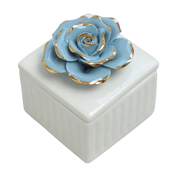 Nilvkv Storage Jar Ceramic Hand-painted Home Jewelry Box Organizer Candlestick Wedding Box Ornaments Companion Gift, Organization and Storage