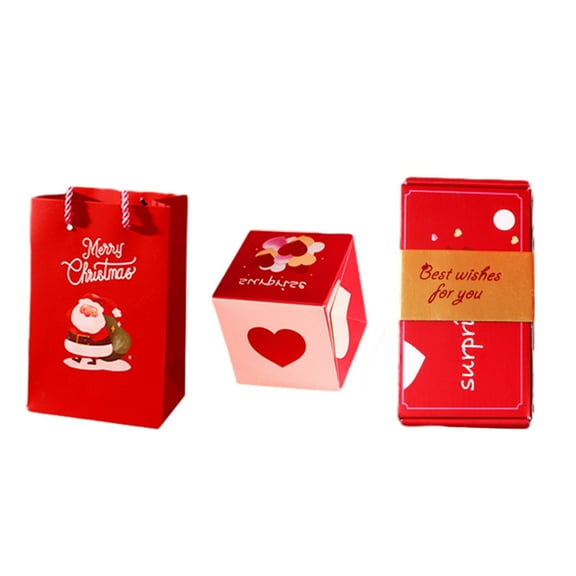 Nilvkv Surprise Christmas Box, Unique Red Gift Boxes Set, Surprise Gift Box Explosionn Cute Exploding Box Out Bounce Boxes for Christmas Gift Birthdays New Year
